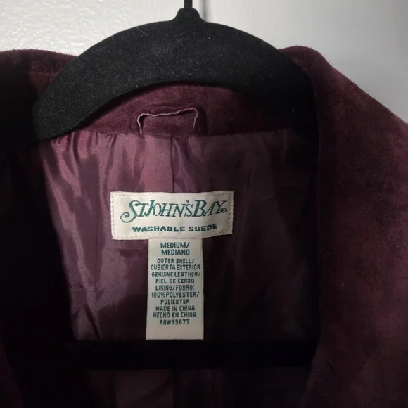 St. John Bay Women’s Vintage Genuine Leather Purple Sueded Jacket. Sz M Western - Picture 5 of 8
